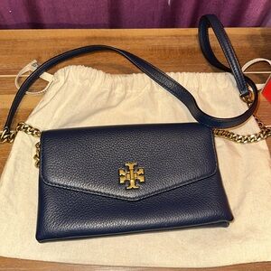 Tory Burch Navy Crossbody Bag with Gold Accents